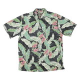 COOKE STREET Mens Black Green Hawaiian Shirt M Cotton Blend Summer Casual