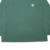 CARHARTT Mens Green Long Sleeve Crew Neck T-Shirt 2XL Cotton Blend Workwear