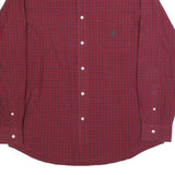 CHAPS Mens Red & Black Check Shirt M Button-Down Collar Long Sleeve Cotton Blend