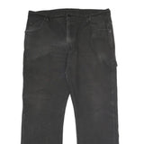 DICKIES Mens Relaxed Black Cotton Blend Trousers W36 L30 Workwear Zip Closure