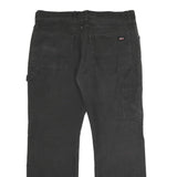 DICKIES Mens Relaxed Black Cotton Blend Trousers W36 L30 Workwear Zip Closure