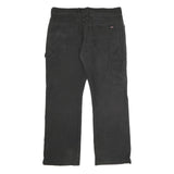 DICKIES Mens Relaxed Black Cotton Blend Trousers W36 L30 Workwear Zip Closure