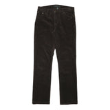 LAUREN RALPH LAUREN Womens Cotton Blend Brown Regular Fit Straight Trousers W30