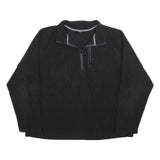 STARTER Mens Black Pullover Plain 1/4 Zip Polyester Jumper XL Casual Outdoor