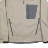 COLUMBIA Mens Beige & Grey Outdoor Jacket M Polyester Blend Zip Titanium