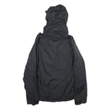 JACK WOLFSKIN Womens Black Outdoor Jacket M Nylon Plain Hooded Zip Weatherproof