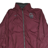 NIKE Mens Maroon Bomber Jacket L Polyester Plain Lightweight Sports Zip