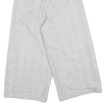 Womens Grey Check Relaxed Wide-Leg Trousers W24 L23 Belted Zip Closure Casual