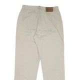CALVIN KLEIN JEANS Womens Cotton Blend Beige Regular Fit Straight Leg Trousers