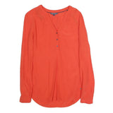 TOMMY HILFIGER Womens Red Top Long Sleeve V-Neck Plain S Elegant Polyester