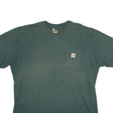 CARHARTT Mens Green & N/A Classic T-Shirt 2XL Short Sleeve Crew Neck Workwear