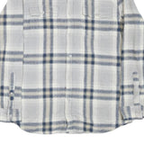 FALLS CREEK Mens Blue & Beige Checked Shirt L Cotton Blend Long Sleeve Casual