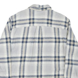 FALLS CREEK Mens Blue & Beige Checked Shirt L Cotton Blend Long Sleeve Casual