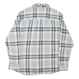 FALLS CREEK Mens Blue & Beige Checked Shirt L Cotton Blend Long Sleeve Casual