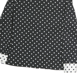 JOANNE Womens Black & White Polka Dot Shirt M Contrast Collar Cuffs Classic