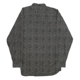 BACHRACH Mens Black Patterned Cotton Blend Shirt L Button Collar Long Sleeve
