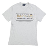 BARBOUR INTERNATIONAL Mens Grey & Yellow Graphic T-Shirt M Short Sleeve Crew