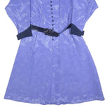 NANDINI COLLECTION Womens Blue & Navy Shirt Dress Polyester Blend M Button