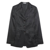 PACO RABANE Womens Black Button Jacket XS Polyester Blend Pinstripe Elegant