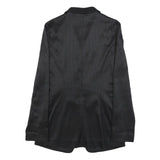PACO RABANE Womens Black Button Jacket XS Polyester Blend Pinstripe Elegant