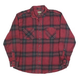 SCHMIDT Mens Red & Black Checked Shirt XL Cotton Blend Button Down Long Sleeve