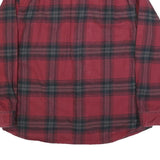 SCHMIDT Mens Red & Black Checked Shirt XL Cotton Blend Button Down Long Sleeve