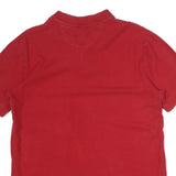 CHAPS Mens Red Short Sleeve Plain S Polo Shirt Classic Fit Embroidered Logo