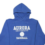 DODGER Mens Blue Aurora University Baseball Pullover Hoodie M Cotton Blend