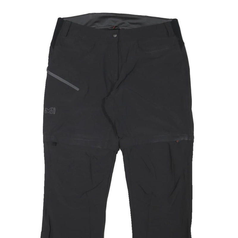 MILLET Womens Black Regular Fit Straight Trousers W32 L30 Outdoor Zip Closure