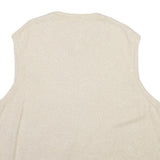 CLUB ROOM Mens Cream V-Neck Patterned Jumper XL Cotton Blend Classic Soft Fit