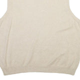 CLUB ROOM Mens Cream V-Neck Patterned Jumper XL Cotton Blend Classic Soft Fit