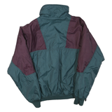 COLUMBIA Mens Green & Burgundy Button Jacket M Polyester Blend Colourblock