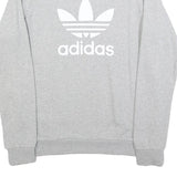ADIDAS Mens Grey Cotton Blend Crew Neck M Sweatshirt Pullover Logo Print