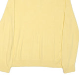 TOMMY HILFIGER Mens Yellow Plain Pullover Jumper Crew Neck Cotton Blend L