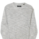 ALL SAINTS Mens Grey Plain Cotton Blend Crew Neck Basic Knit Jumper XS Casual