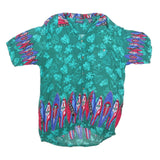 HAWAIIAN PACE Womens Green Printed Shirt Short Sleeve Collared L Tropical Surf