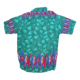 HAWAIIAN PACE Womens Green Printed Shirt Short Sleeve Collared L Tropical Surf