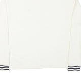 NAUTICA Mens White Quarter Zip Sweatshirt S Cotton Blend Casual Sportswear