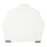 NAUTICA Mens White Quarter Zip Sweatshirt S Cotton Blend Casual Sportswear