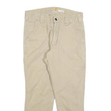 CARHARTT Mens Beige Cotton Blend Relaxed Fit Straight Trousers W30 L25 Casual