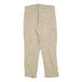 CARHARTT Mens Beige Cotton Blend Relaxed Fit Straight Trousers W30 L25 Casual