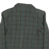 Lanvin Womens Blue Green & Brown Check Wool Jacket S Woven Button Closure