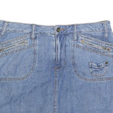 FADED GLORY Womens Blue Denim Mini Cotton Blend Plain Skirt M Casual Streetwear