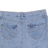 FADED GLORY Womens Blue Denim Mini Cotton Blend Plain Skirt M Casual Streetwear