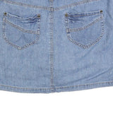 FADED GLORY Womens Blue Denim Mini Cotton Blend Plain Skirt M Casual Streetwear