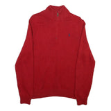 POLO RALPH LAUREN Mens Red Pullover Plain Crew Neck Basic Knit M Cotton Blend