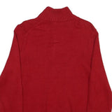 POLO RALPH LAUREN Mens Red Pullover Plain Crew Neck Basic Knit M Cotton Blend