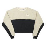 FILA Womens Cream & Black Crew Neck M Polyester Blend Cropped Sweatshirt