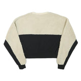 FILA Womens Cream & Black Crew Neck M Polyester Blend Cropped Sweatshirt