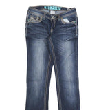 HYDRAULIC Womens Slim Blue Denim Jeans W28 L32 Stylish Stitching Detail Zip